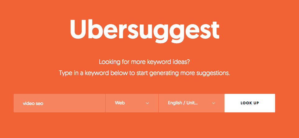 Ubersuggest on Video SEO