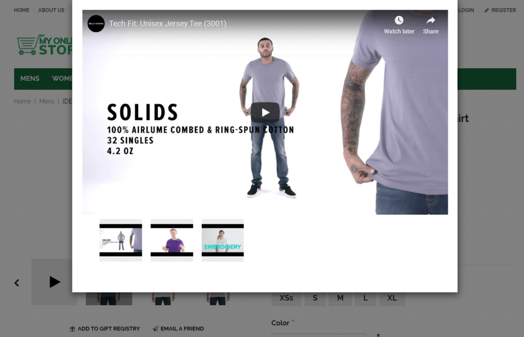 Ecommerce product videos - website builder