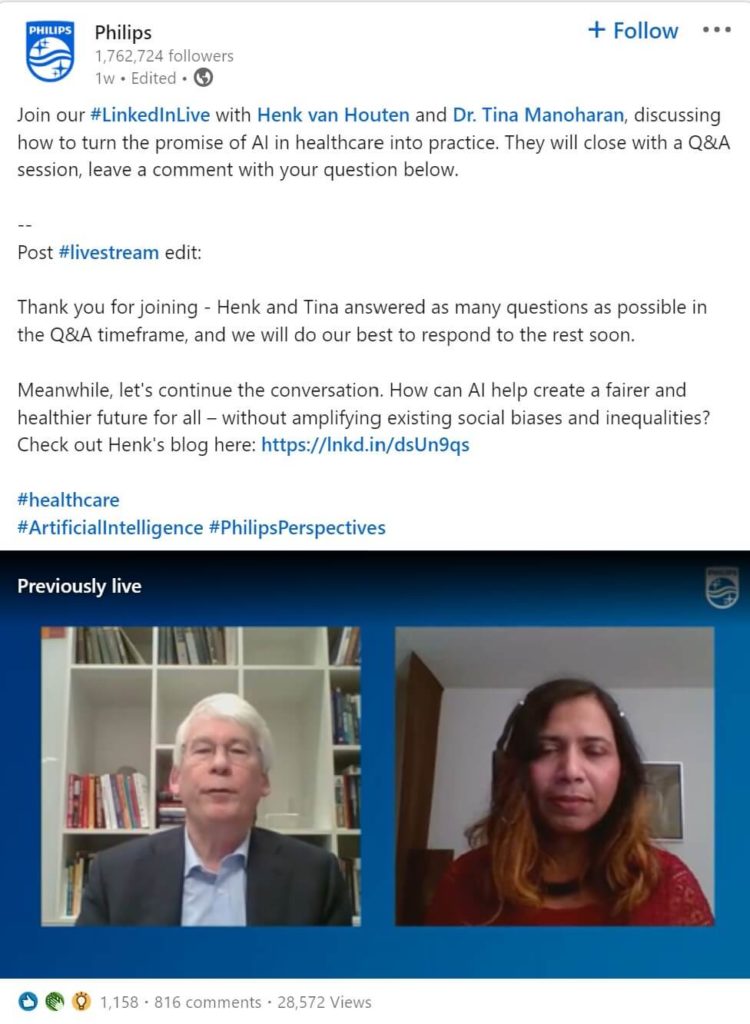 Philips LinkedIn Live Streaming