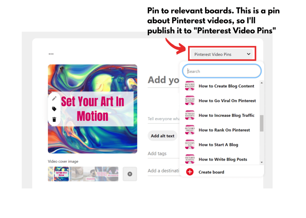 Pinterest video boards