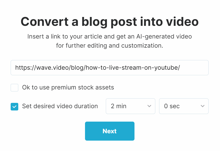 convert a blog post into video